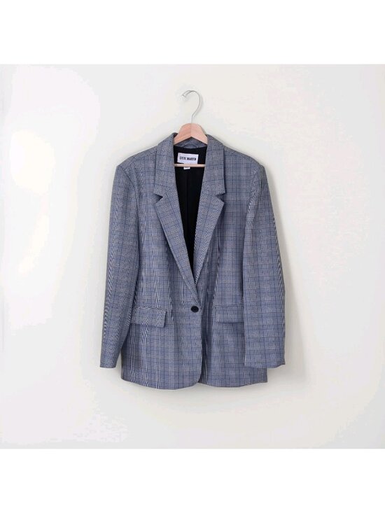 Steve Madden Jackets & Blazers - Steve Madden Blazer L Gray Plaid 1B Lined Academia Office Siren Corporate Girlie